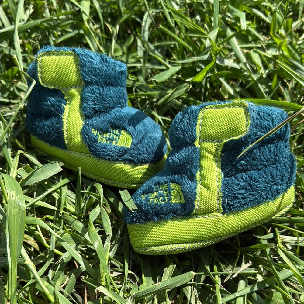 North Face fuzzy booties